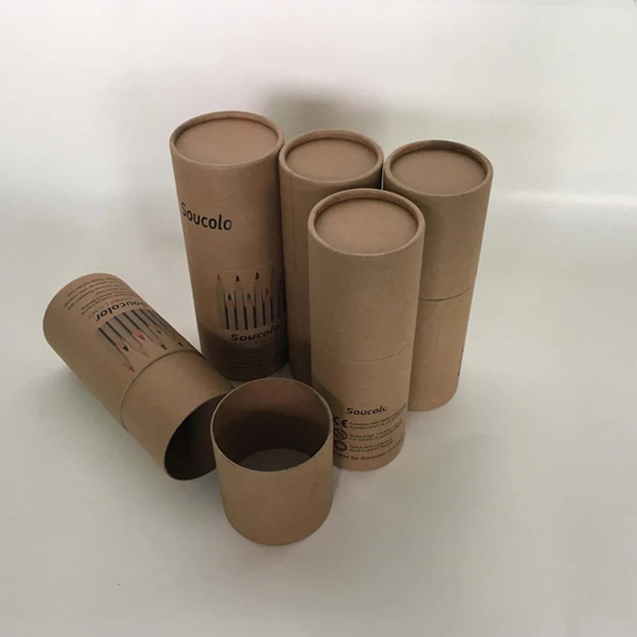 Biodegradable kraft paper packaging tube for 10ml oil bottle custom logo round craft cardboard cylinder tubes box