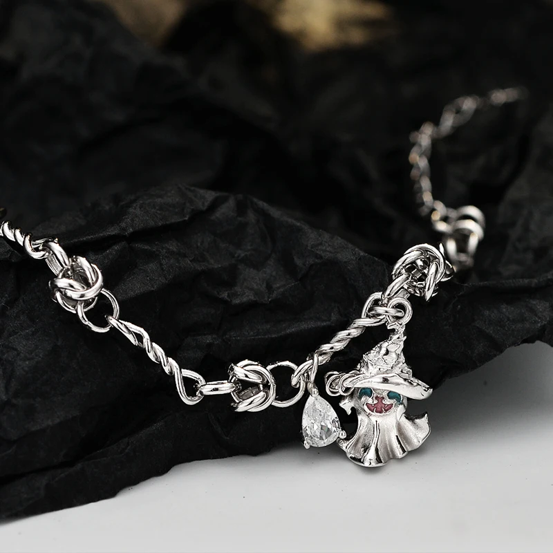 ICEBELA Unique Magic Hat Ghost Bracelets Unisex Delicate Funny S925 Sterling Silver Halloween Bracelet for girls