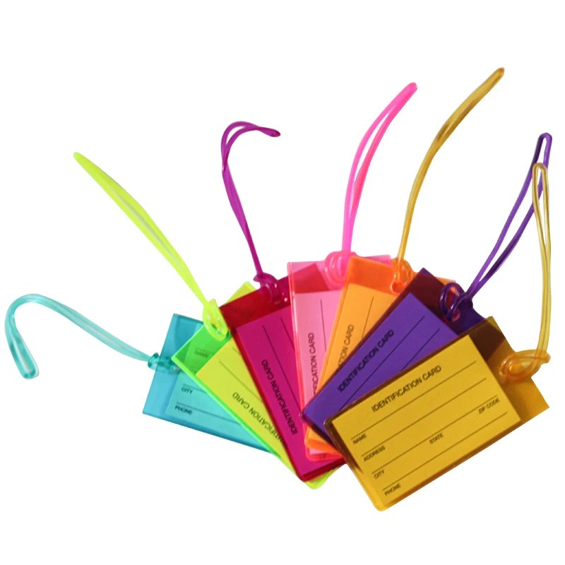 Wholesale Travelsky PVC Luggage Tag for Luggage Loss Prevention Colorful Custom Name Tag with Logo Plastic Baggage Tag