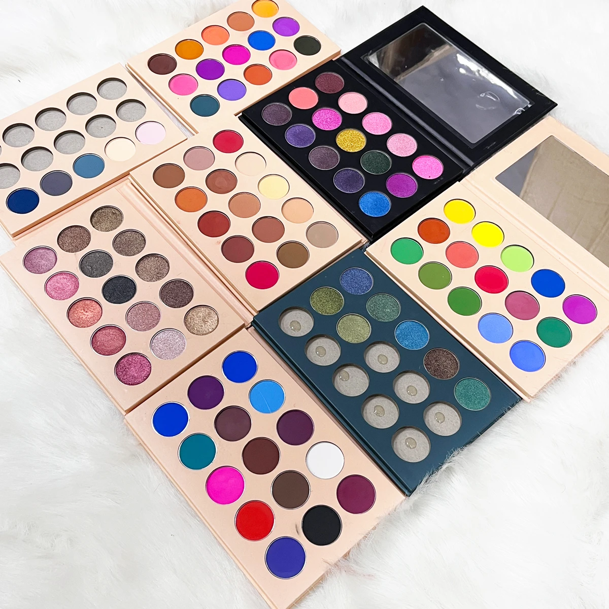 Wholesale customize makeup eyeshadow vegan highly pigmented matte shimmer 26mm pans eye shadow palette private label