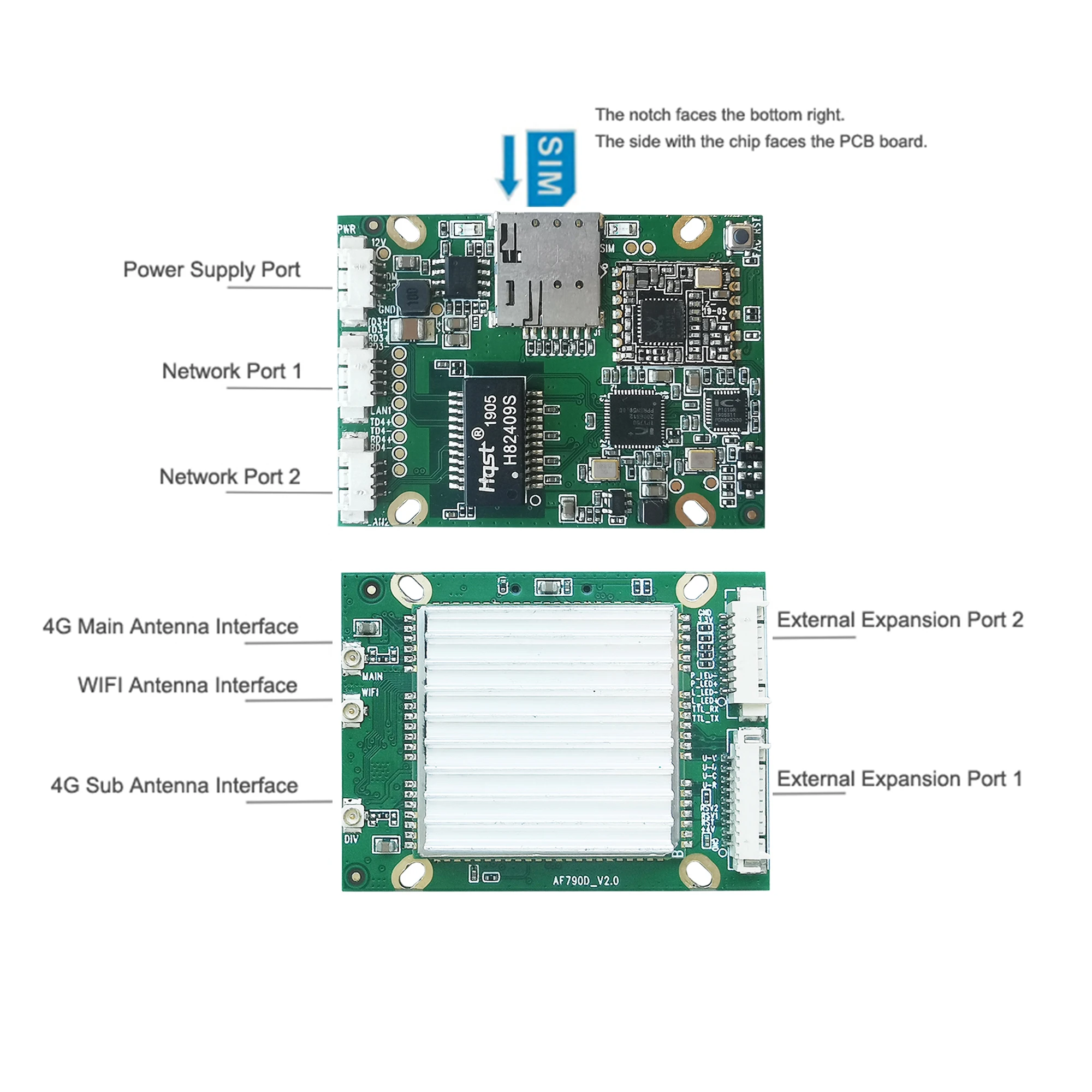 Mini 4g Router Board LTE Portable Wifi Router PCBA with Sim Card Slot 4G 2 LAN Small Module for Iot Dual Camera Monitor