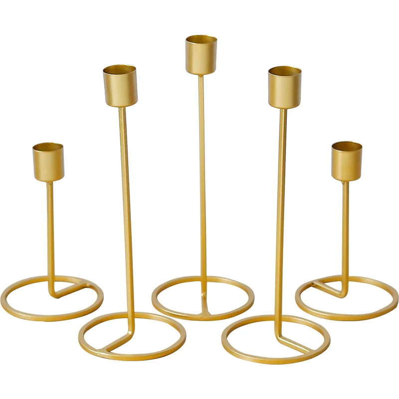Creative Gold Single Metal Candlestick Stand  Table Candle Holder Decoration