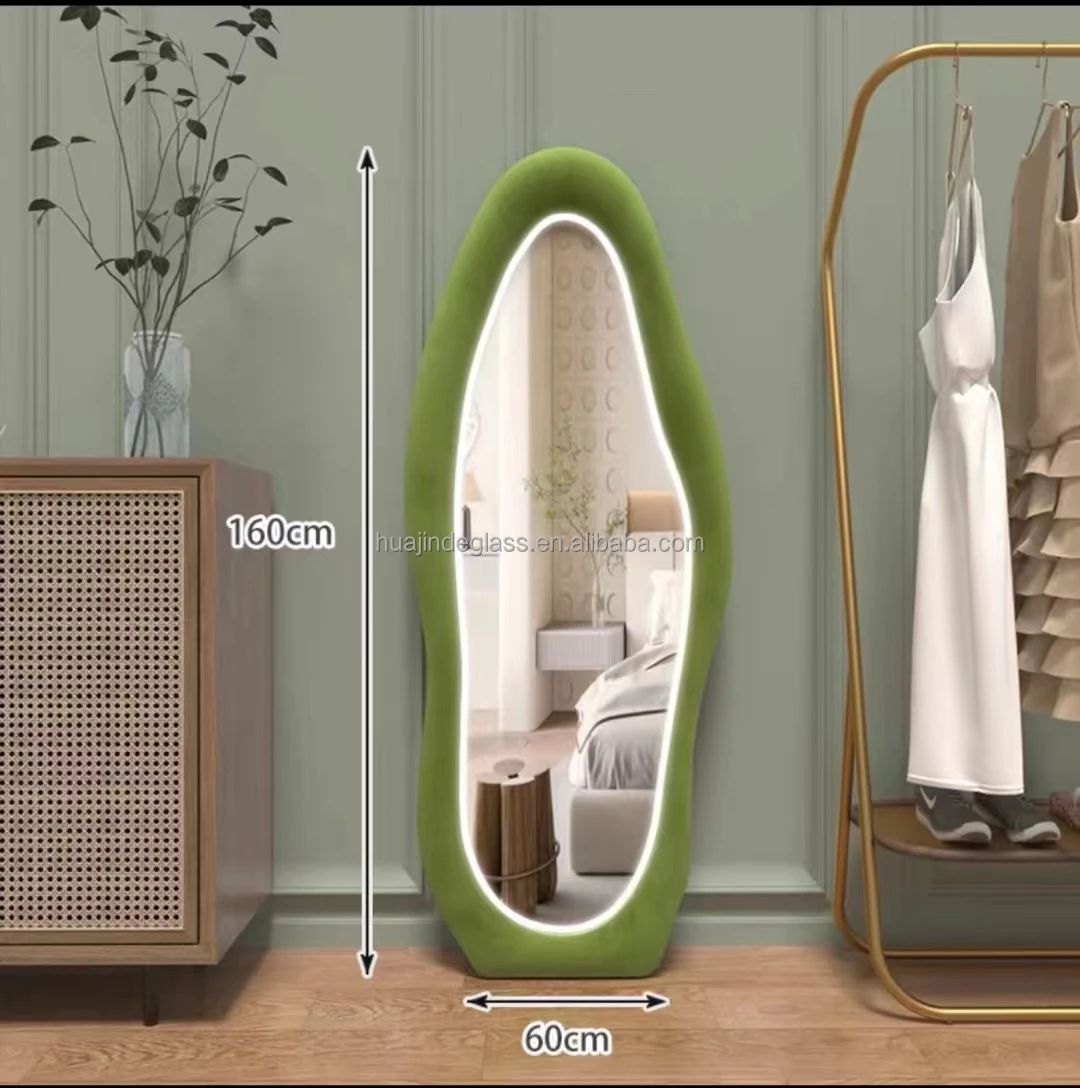 Soft-Framed Floor-Standing Wave Dressing Mirror Customizable Living room dressing Mirrors