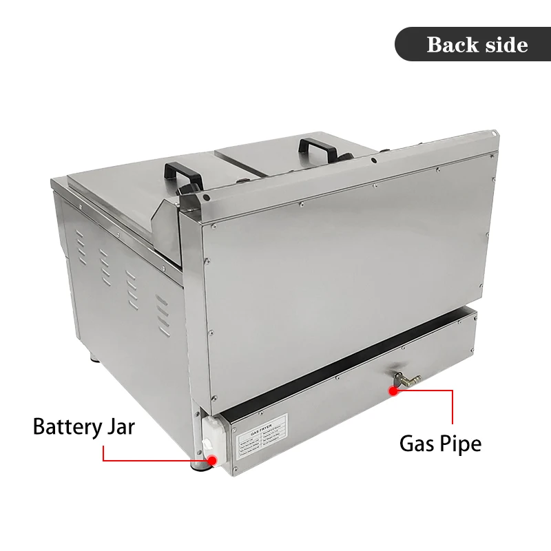 Stainless Steel Gas Fries Frying Machine Chicken Kfc Potato Chips Fryer Double Tank Commercial Table Top Deep Fryer