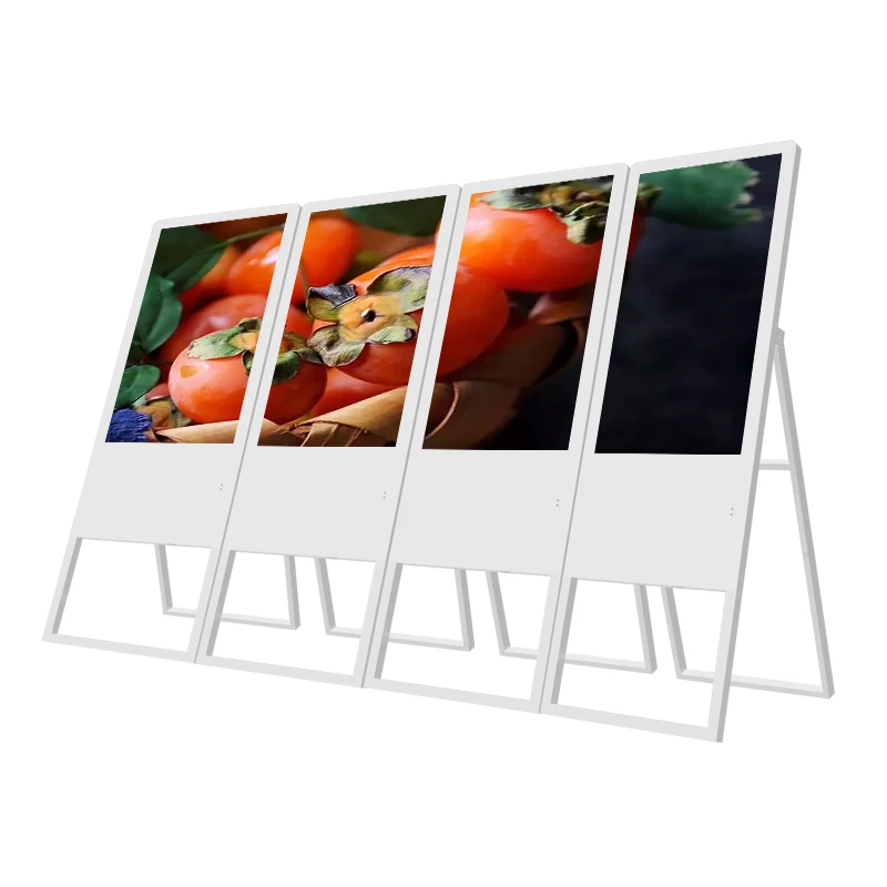 49 55 Inch Moveable Foldable Display Advertising Screen Portable Lcd Digital Signage Poster  in Restaurant Shopping Mall