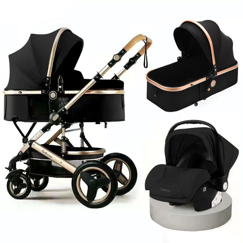 2023 Deluxe 3-in-1 foldable Baby Stroller Combo Car Seat Travel System