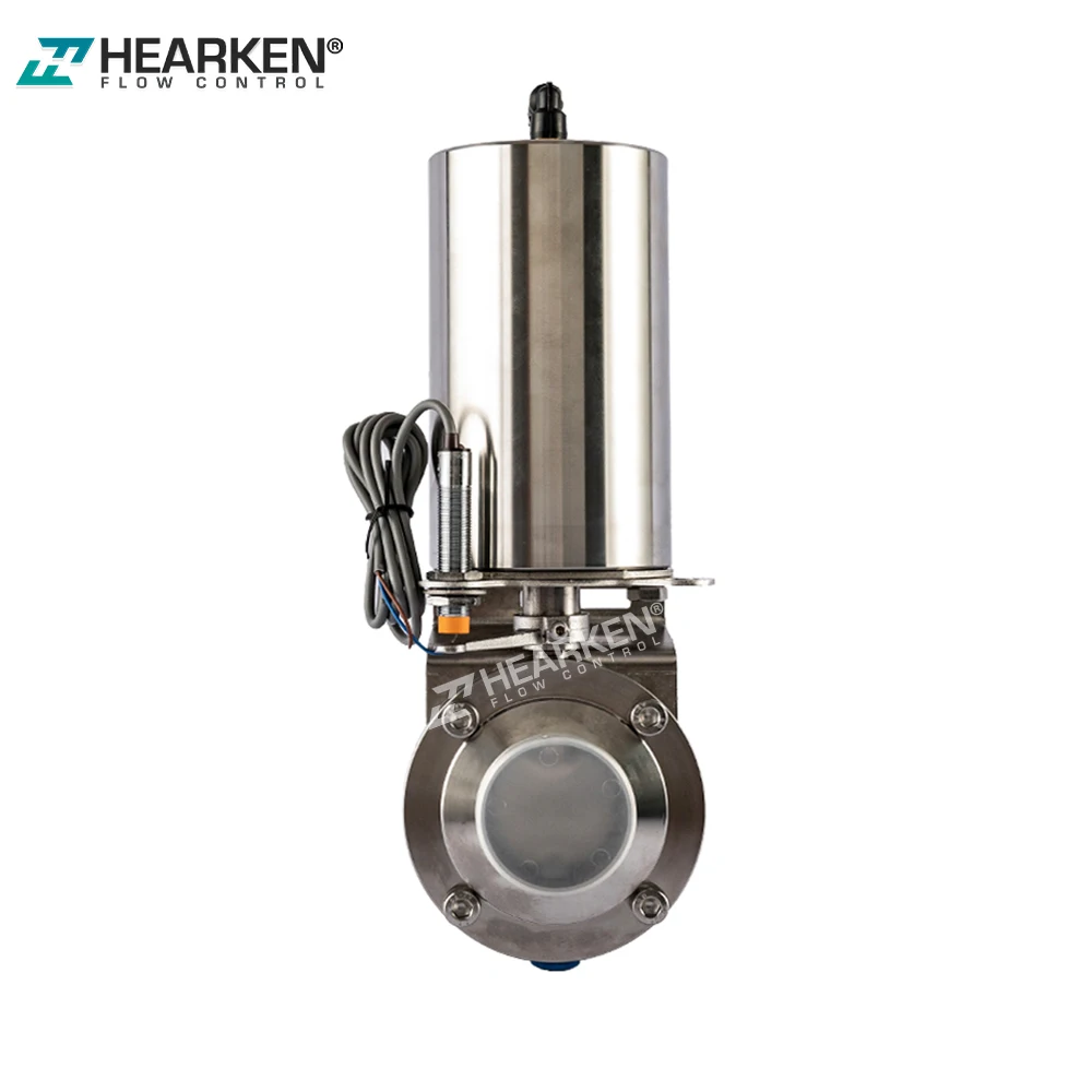 SS306 SS316 Sanitary Pneumatic Actuator Butterfly Valve with Tri-Clamp Ends