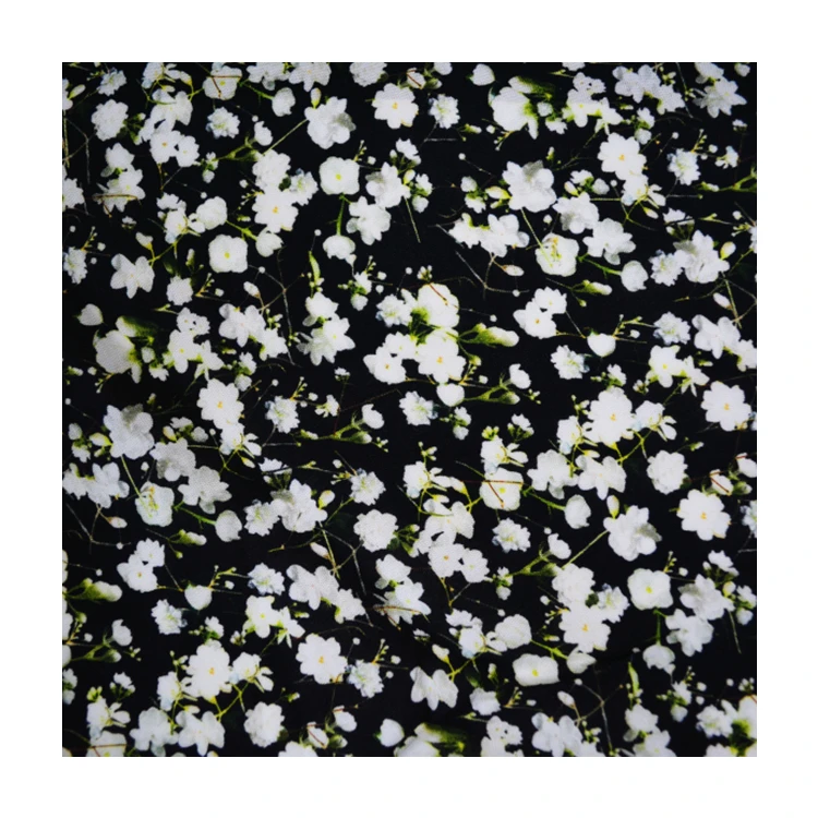 Goog handfeeling  wholesale woven satin floral 100% rayon print fabric for garments