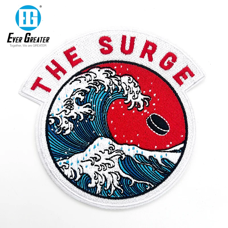 Designer Logo Fabrics Patch Iron On Cloths Hats Embroidery Patches Custom