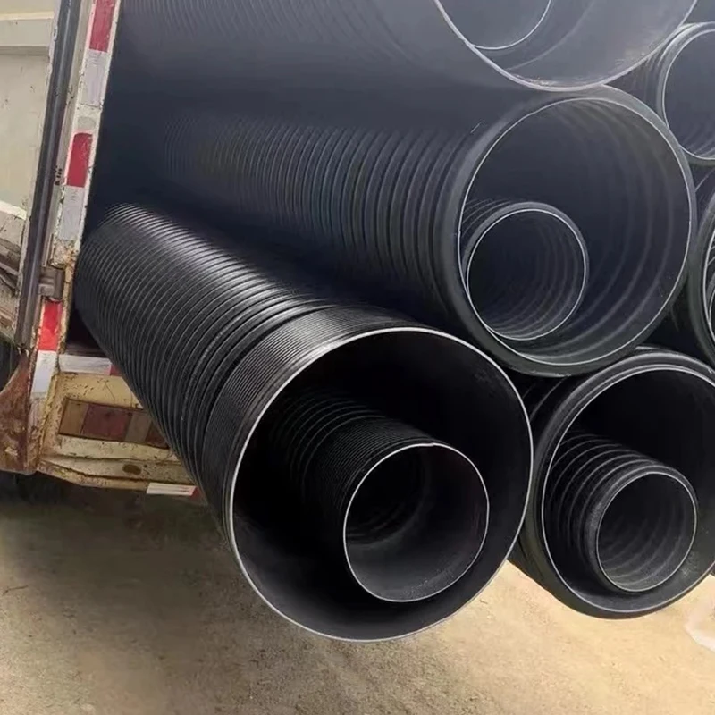 Manufacturer direct HDPE steel belt reinforced corrugated pipe large diameter drainage pipe