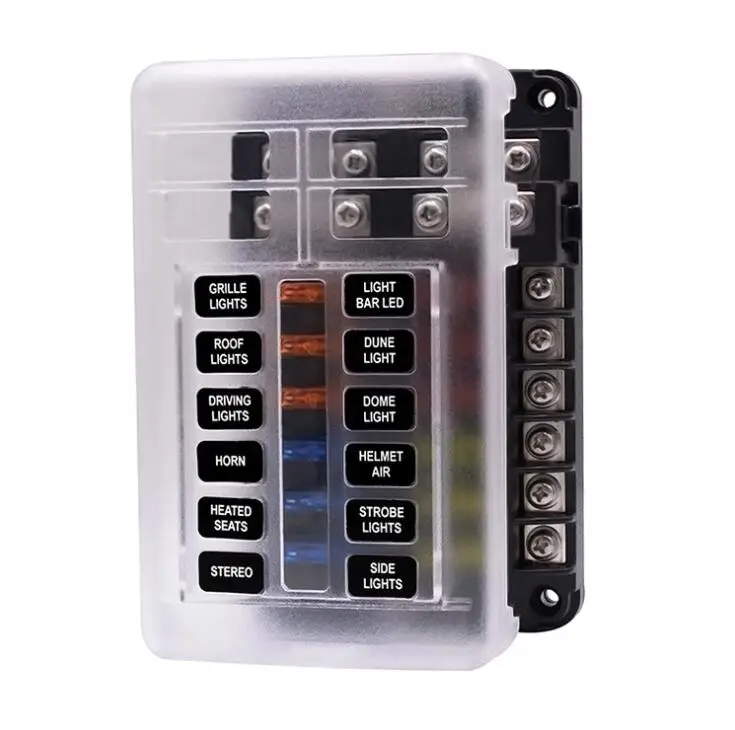 12 Gang fuse holder Components with Negative Bus