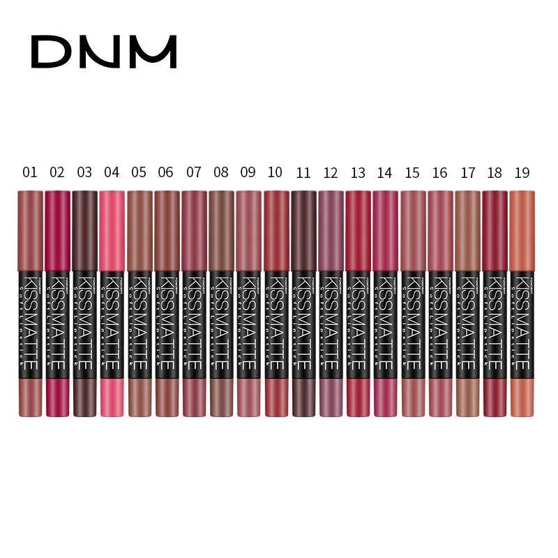 DNM 19 colors rotatable lipstick pen soft matte lipstick  waterproof private label high quality wholesale