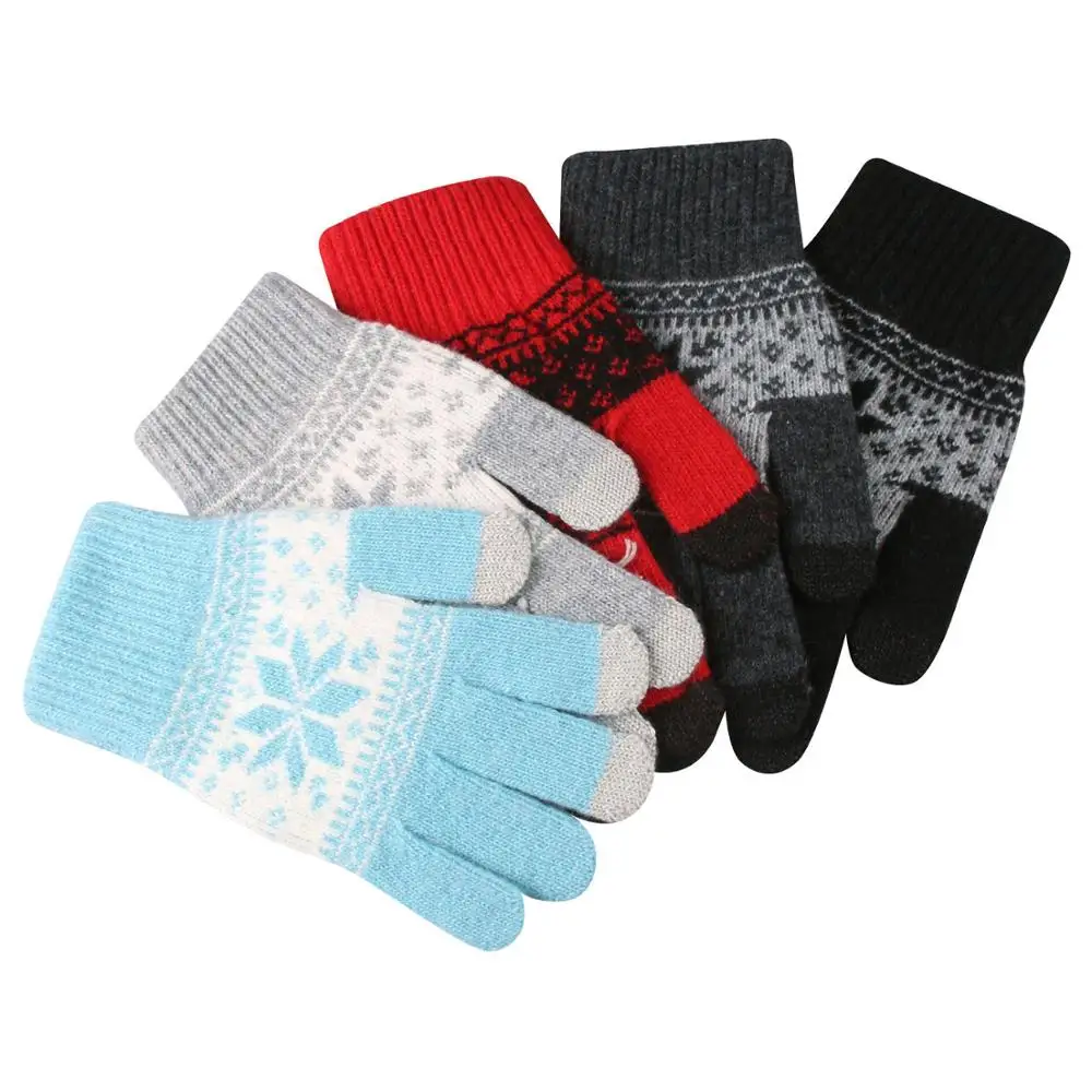 
Winter Warm Fleece Lining Bulky Cable Knit Snowflake Design Hat Scarf Gloves 3PC Set 