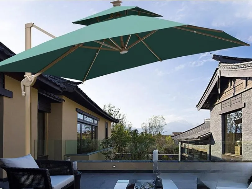 Roma Umbrella With Light Large Outdoor Outdoor Advertising Umbrella Courtyard Garden Waterproof Umbrella
