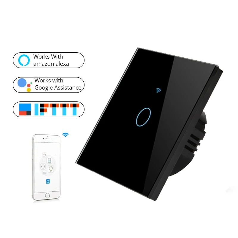 Wholesale Price Black Glass Plate Dimmer Eco Wall Light Switch Socket