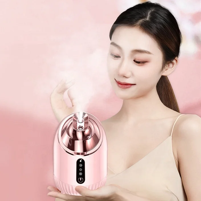Mini home spa facial sauna vaporizer dry skin moisturizing nano mist hot and cold face steamer humidifier