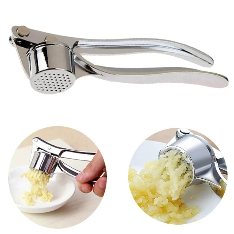 2024 Hot selling kitchen gadgets ginger garlic chopper knoblauchpresse garlic press crusher rocket stainless steel garlic mincer