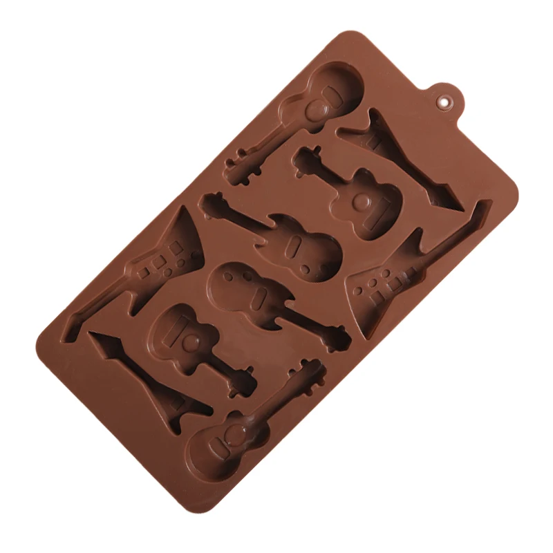 SILIKOLOVE Guitar Violin Instrument Shaped Silicone Chocolate Moulds Candy Mold