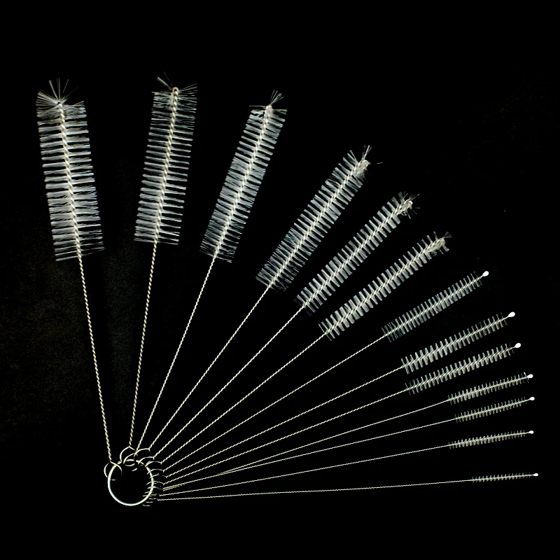 304 Stainless Steel & Nylon Straw Cleaning Brush Wholesale-Baby-Friendly Bottle Washer Brush set 13 IN 1