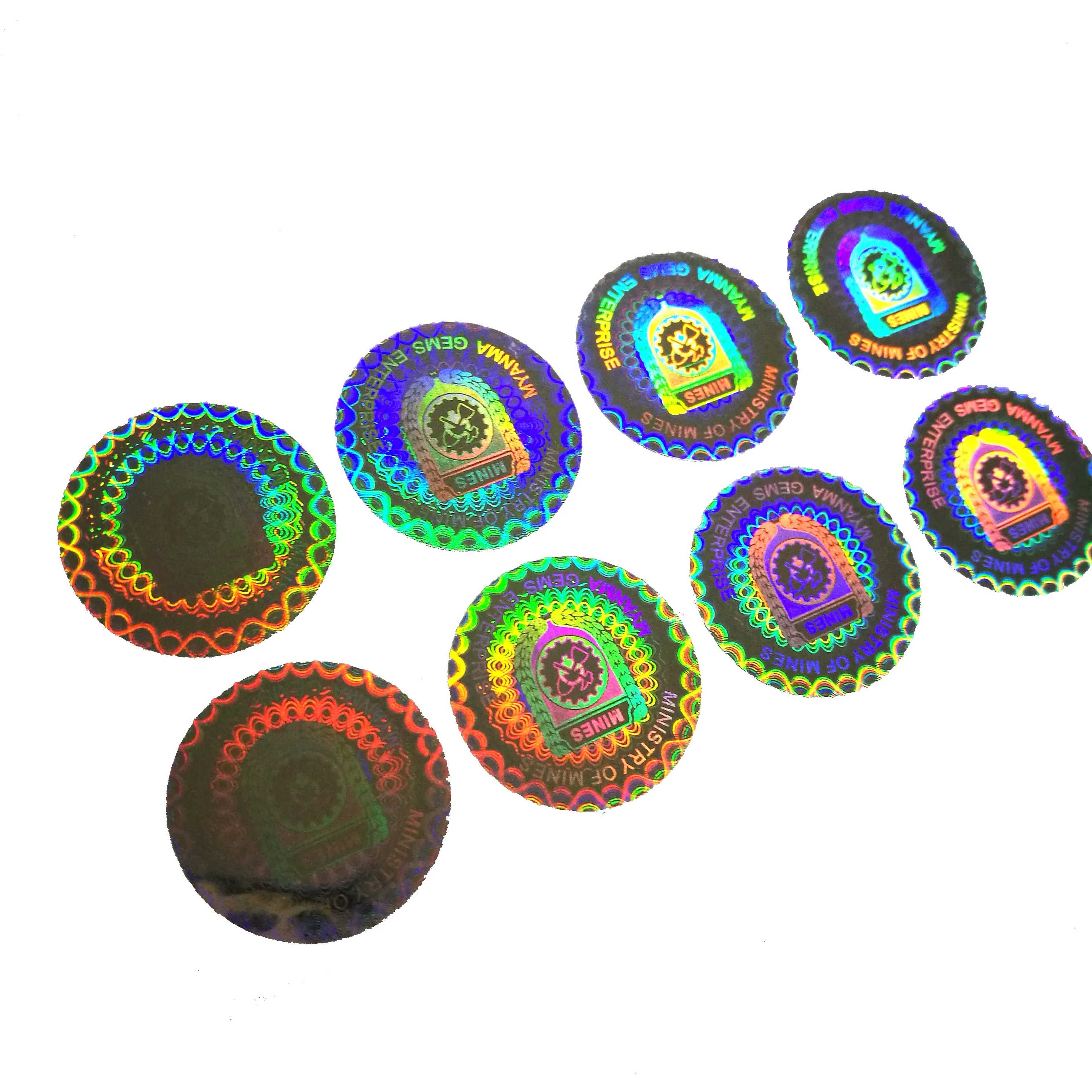 Custom 3D dynamic pattern hologram security encryption mark printing label sticker