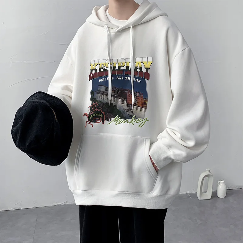 Custom Logo 3D Puff Print Heavy Weight Thick Hoodies Polyester Cotton Blank Mens Oversized Hoodie