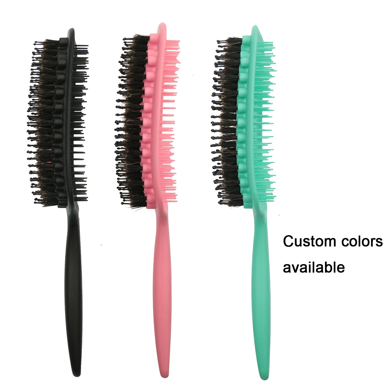 Hot Sales Hairdressing Comb Customized Boar Bristle Hair Brush with Nylon Pins Vent Detangler Hair Brush for Wet Dry Hair