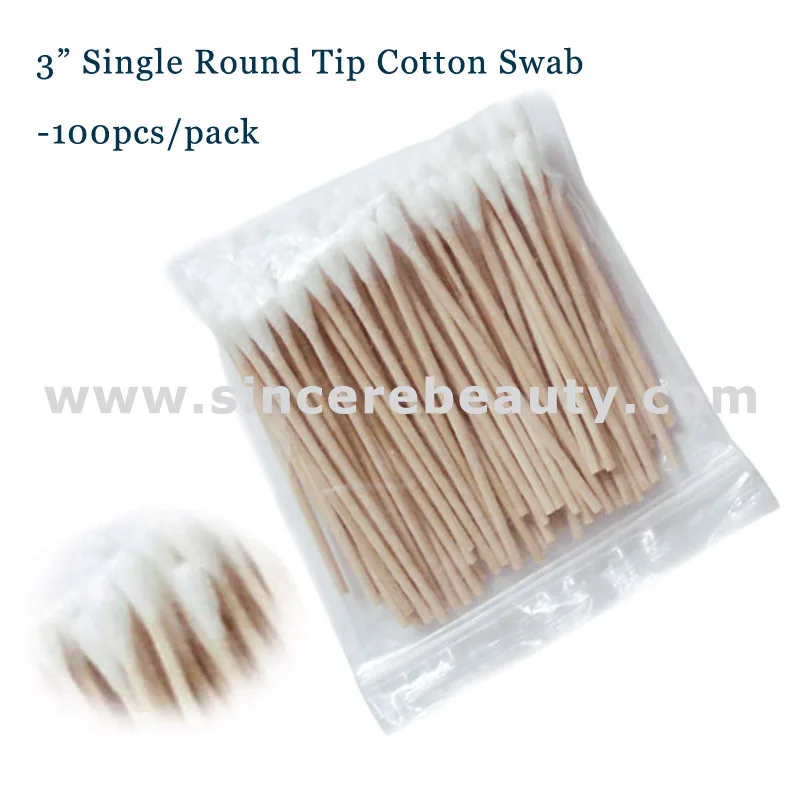 6 Inch Single Tip Wooden Stick Cotton Bud Beauty Swab