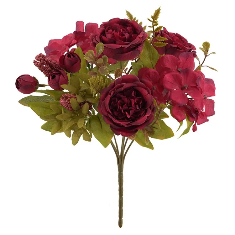 European vintage wedding decoration hydrangea head silk artificial flower