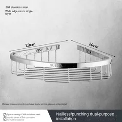 Black Punch-free 304 Stainless Steel Bathroom Line Triangle Rack Iron Bracket Wall Mounted Decorative Corner Shelf For Home