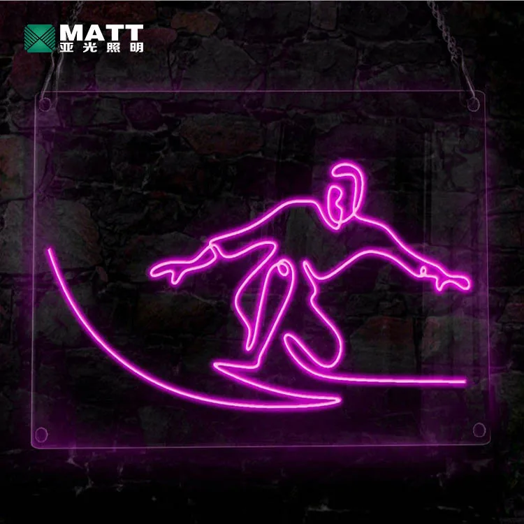 MATT Electronic Acrylic Letters Alphabet LED Illuminated Wave Neon Sign for Living Room,Office Room,Beer Bar,Restaurant,Festival