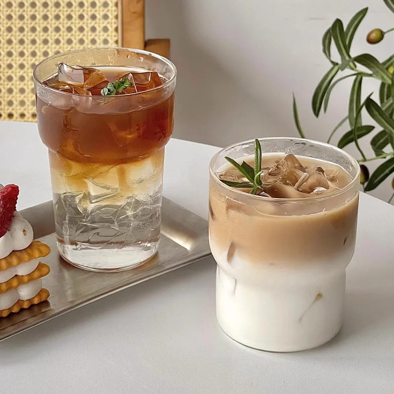 Manufacturer wholesale ice American coffee cup high borosilicate heat-resistant glass drinking water latte juice milk tea cup