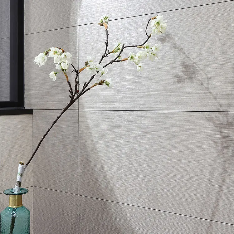 High Quality 3d Silk Look Brushed Texture White and Beige Non-Slip Full Body Porcelain Wall and Floor Tile