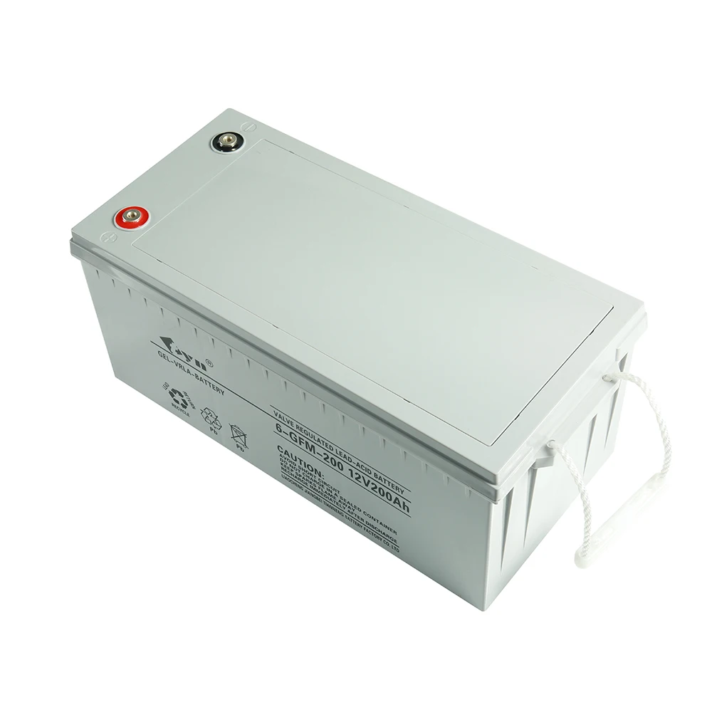 12V200AH сделано в Китае солнечная батарея глубокого цикла AGM гель Троян свинцово-кислотная