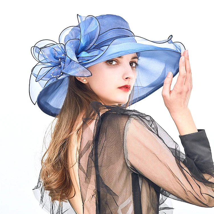 2022 summer new flower mesh sun hat beach sunscreen ladies gauze sun hat factory wholesale