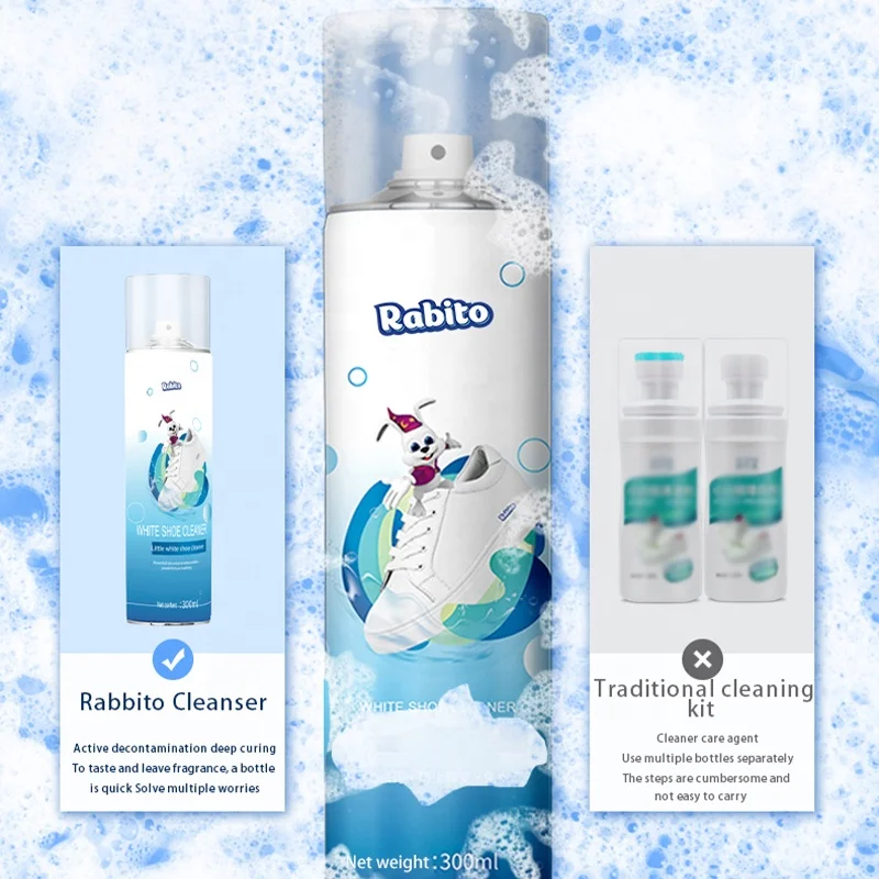 High End Sneaker Spray Cleaner With Foam White Shoes Cleaner