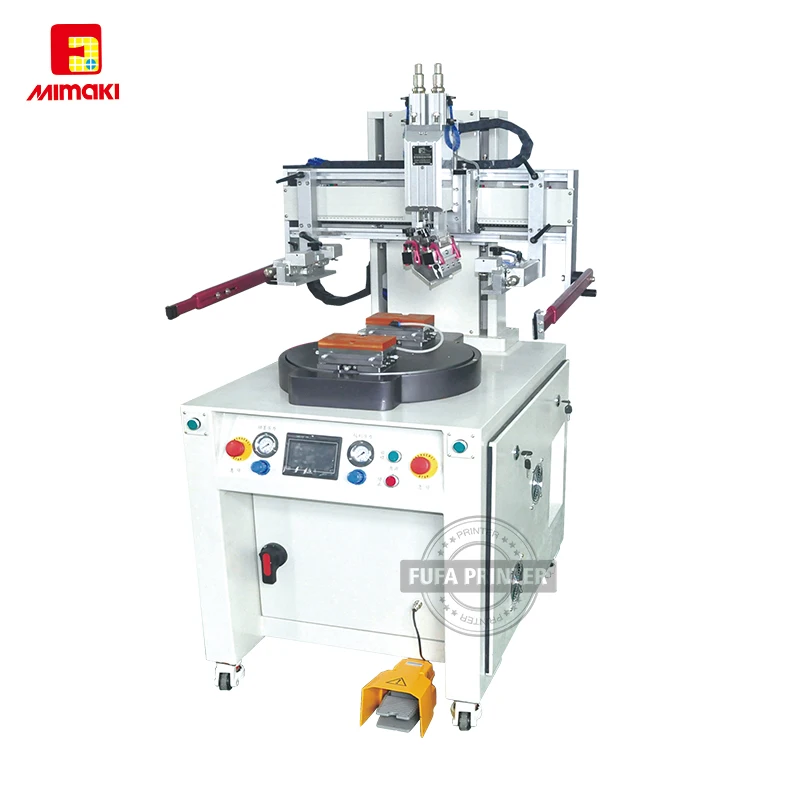 Full automatic silk screen printing equipment with 2 stations more efficiency