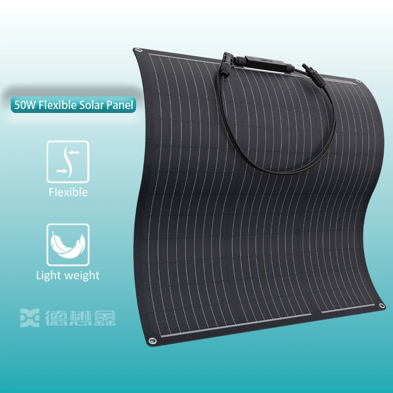 Waterproof Monocrystalline Bendable Charger Off-Grid EFTE Balcony Flexible Solar Panels 50w 100w 220w for home RV Boat Van Car