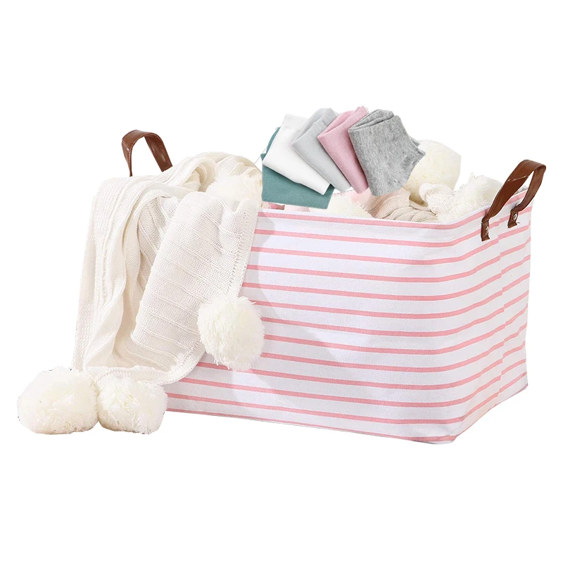 Collapsible Polyester Storage Basket  Home Organizer Storage bin box Solution for Office, Bedroom, Closet