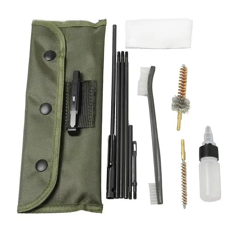 JK-QJ-001 Factory Hunting Accessories Gun Cleaner Cleaning Brush Portable Pouch Gun Cleaning Kit with Empty Oil Bottle