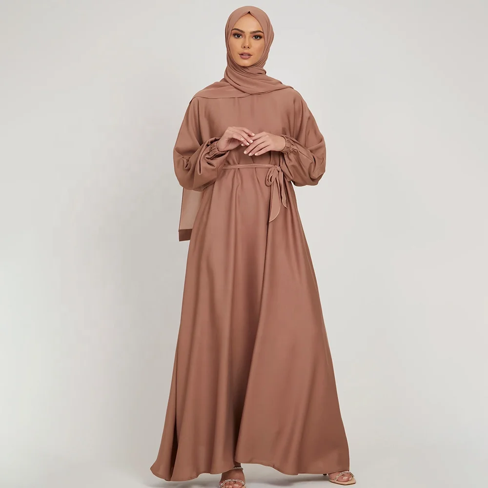 Пользовательский Дубай Abaya платье зонтик стиль для мусульманских женщин сатин длинная мусульманская одежда