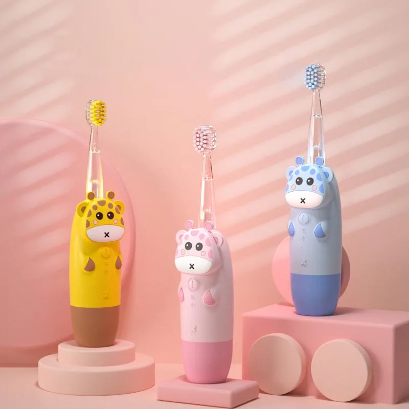Cheap Children Electric Toothbrush Cartoon Cute IPX7 Waterproof Baby Tooth Brush Power LED Electric Toothbrush For Kids