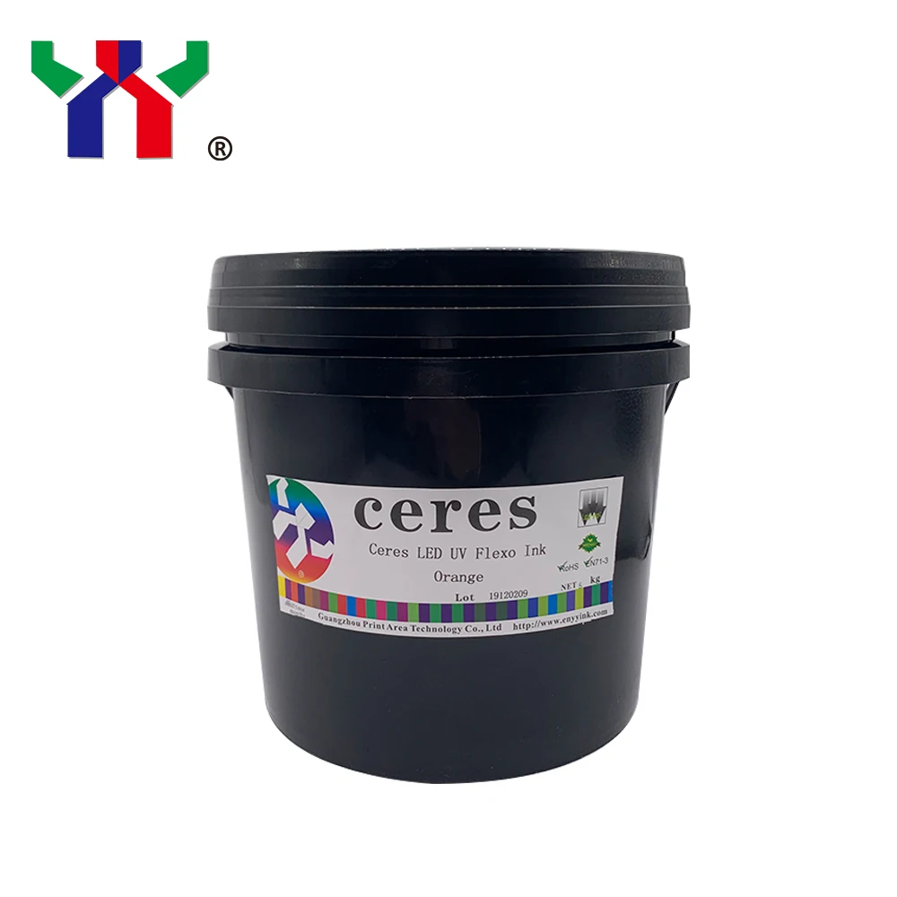 Ceres Factory High Quality UV LED Flexo Ink for Film Printing,UNS Orange,5 kg/can