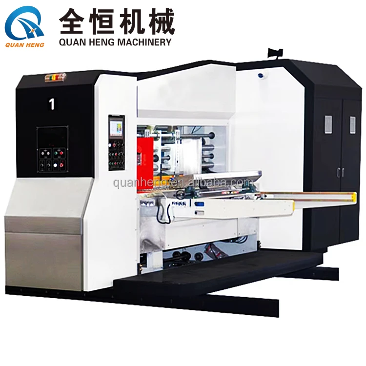 Corrugated carton box high definition flexo ink printer slotter varnish dyer rotary die cutter machine