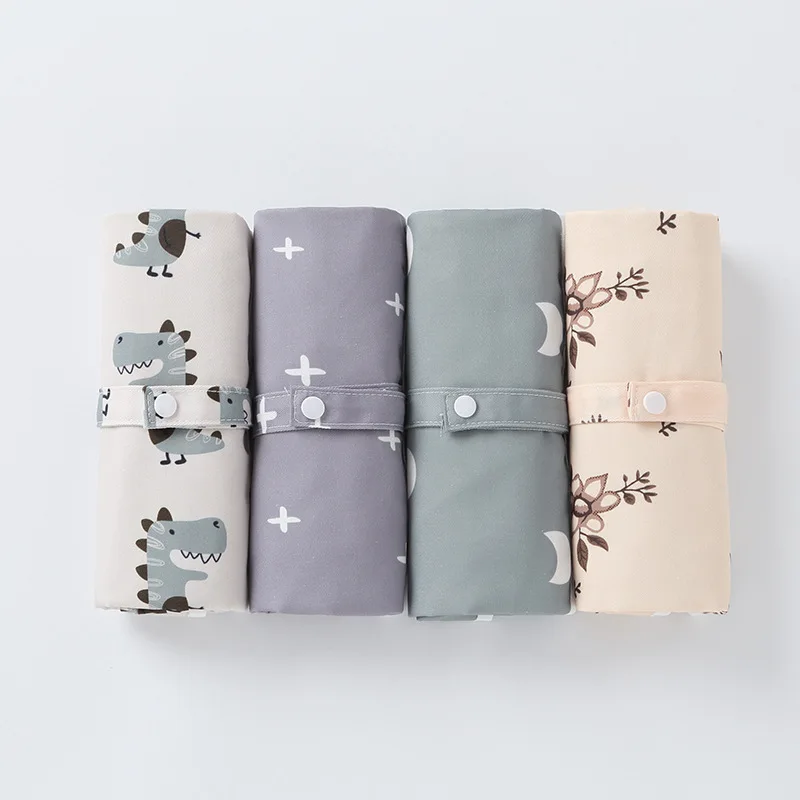 Newborn Portable Cartoon Diaper Travel Changing Pad Infant Baby Urinal Pad Foldable Waterproof Mattress Play Mat Pad & Cover