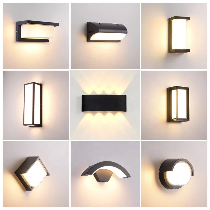 New Modern Garden Lighting 12Watt 3000K Indoor Outdoor Fixtures Exterior Sconce LED Decoration Wall Lights for Home
