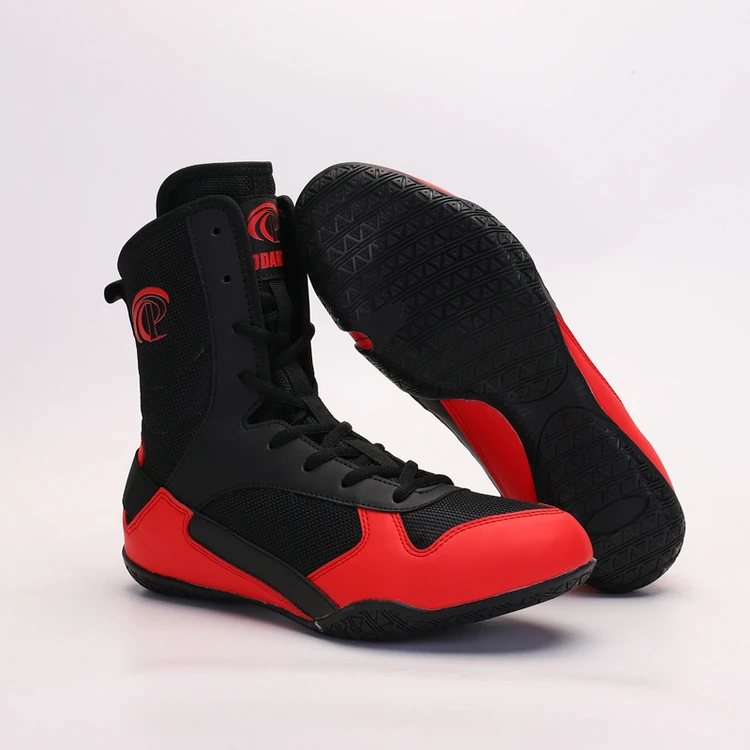 Leather Boxing Boots Wholesale Custom Make Your Own Fashion	 boxing boots professional Bodybuilding Shoes