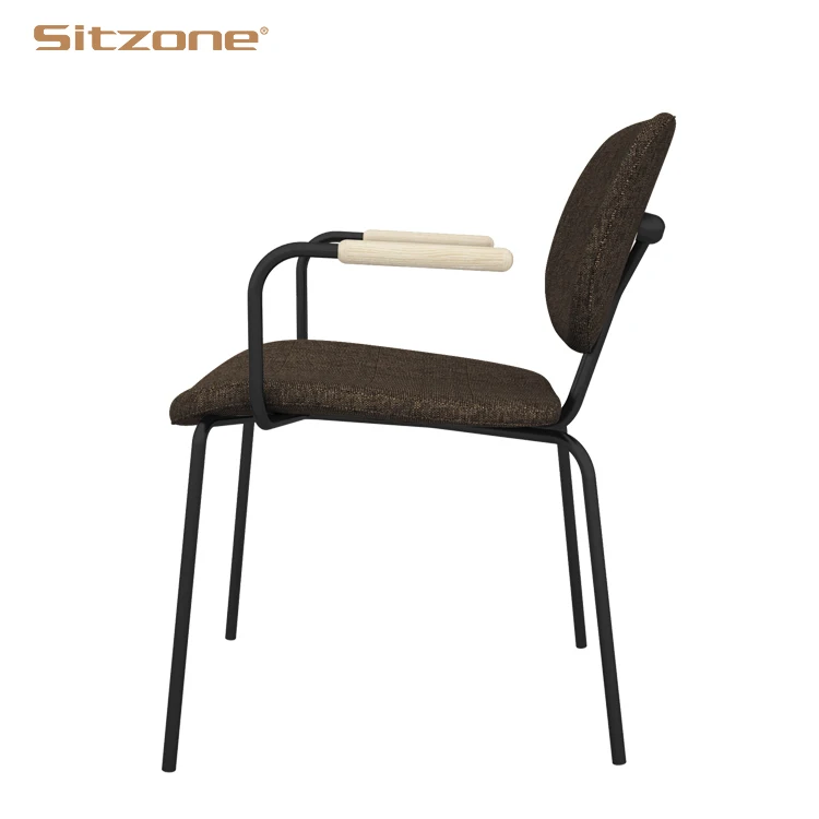 
Customized 2020 new model designer metal frame cafe arm chair for office 