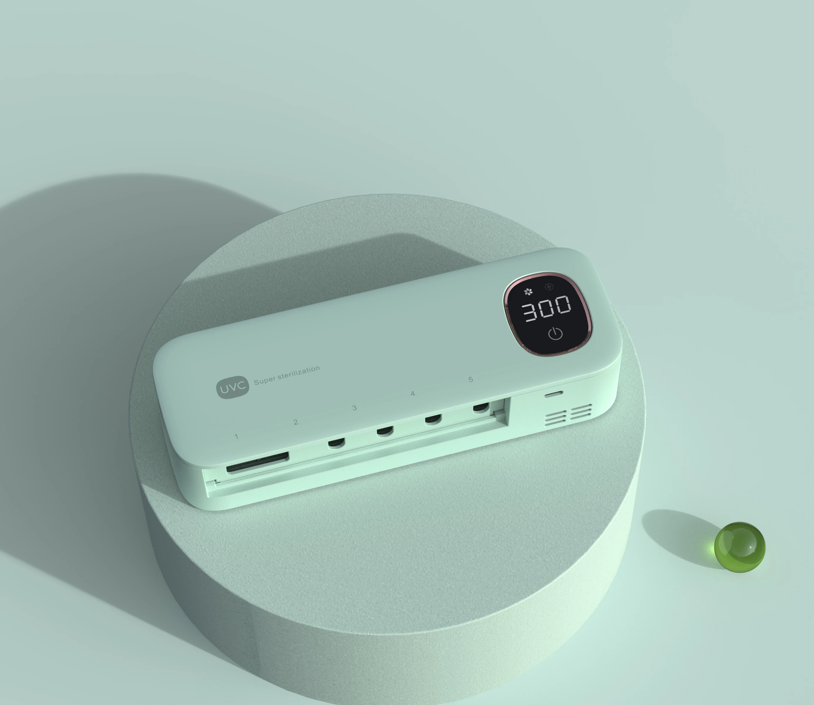 2023 new design uvc toothbrush sanitizer with 5pc uvc led sterilizer light and night light rader sensing for toothbrush