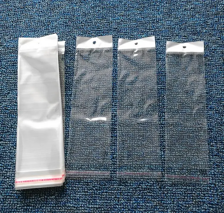 New Design Custom Size Self Adhesive CPP BOPP PP Opp Bags For Hair Extension Wig Packaging Plastic Bags