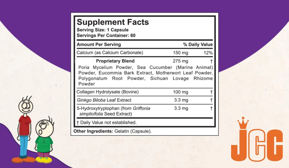 Natural Height Growth Supplement Calcium Capsules with Vitamin D3 & Magnesium for Kids Bone Strength Support